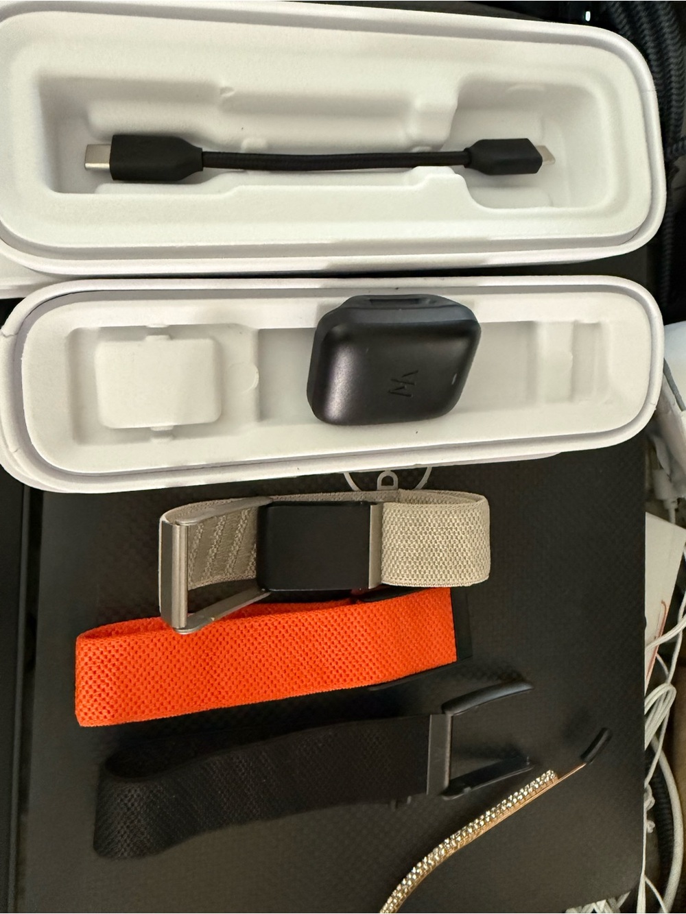Interchangeable Whoop 5.0 Fitness Watch Bands with Charger - Black, Gray, Orange